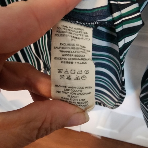 EUC Free People Blue Green Stripe Oversized Mad About You Button Down Shirt - Picture 15 of 15